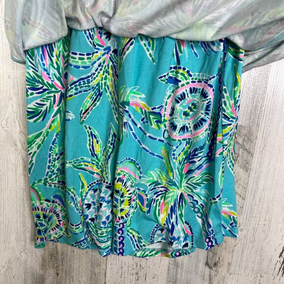 Lilly Pulitzer Gianni Skort Romper Bermuda Blue Turtle Sz Small Resort Vacation - Picture 10 of 17